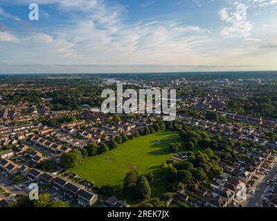 An aerial view of Brunswick Park in Ipswich, Suffolk, UK Stock Photo