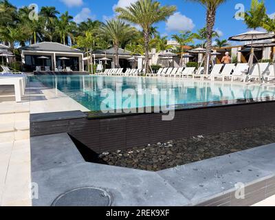 Boca Raton, FL USA - November 14, 2023:  The swimming pool at The Boca Raton Club in Boca RAton, Florida. Stock Photo