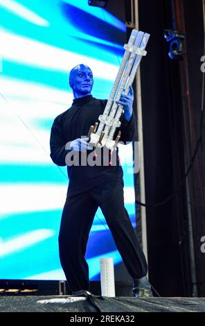 Blue Man Group on stage at Life is Beautiful 2017 Stock Photo