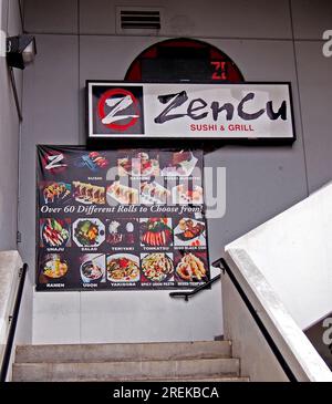 ZenCu Sushi and Grill Japanese restaurant in the Little Tokyo District in downtown Los Angeles, California Stock Photo