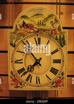 Black Forest sign clock, clock-form, Black Forest. Bad. -Wuertt. FRG Stock Photo