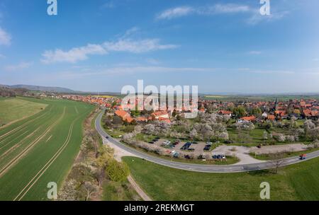 View over Druebeck in the Harz Mountains Stock Photo