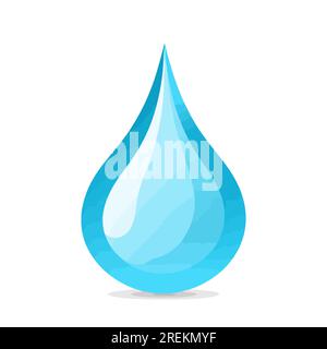 Water drop logo icon. Image of blue liquid drop isolated on white. Vector illustration. Stock Vector