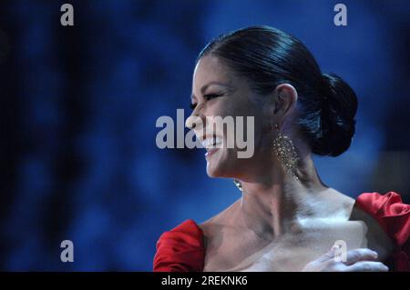 Catherine Zeta Jones at the Welcome to Wales / Ryder Cup concert at the Millennium Stadium in Cardiff on 29th September 2010 which she helped to host. Stock Photo