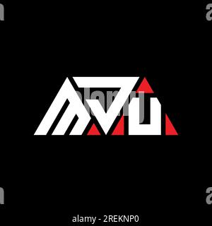 MJU triangle letter logo design with triangle shape. MJU triangle logo ...