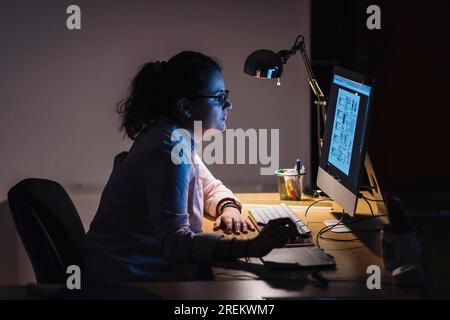 Designer working night. Beautiful photo Stock Photo