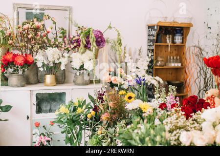 Flowers florist atelier. Beautiful photo Stock Photo