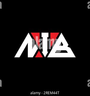 NIB triangle letter logo design with triangle shape. NIB triangle logo design monogram. NIB triangle vector logo template with red color. NIB triangul Stock Vector