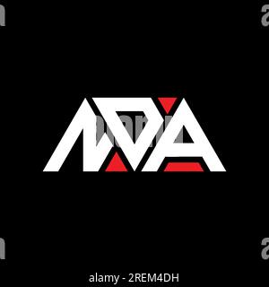 NDA triangle letter logo design with triangle shape. NDA triangle logo design monogram. NDA triangle vector logo template with red color. NDA triangul Stock Vector
