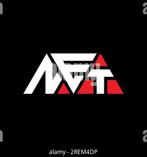 NET triangle letter logo design with triangle shape. NET triangle logo design monogram. NET triangle vector logo template with red color. NET triangul Stock Vector