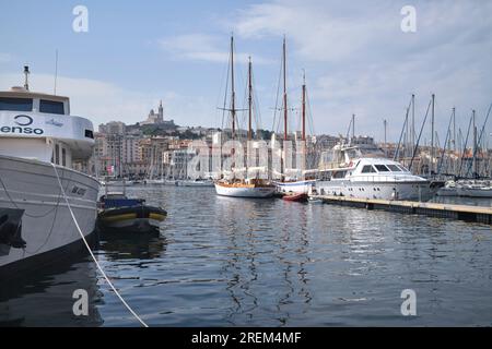 Yachts in the Old Port (Vieux Port) of Marseille France Stock Photo