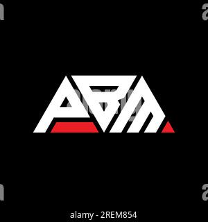 PBM triangle letter logo design with triangle shape. PBM triangle logo design monogram. PBM triangle vector logo template with red color. PBM triangul Stock Vector