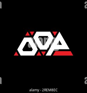 OOP triangle letter logo design with triangle shape. OOP triangle logo design monogram. OOP triangle vector logo template with red color. OOP triangul Stock Vector