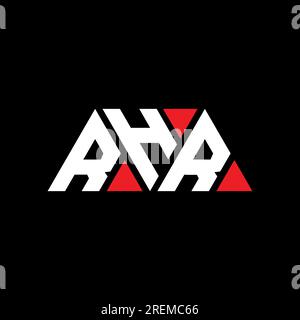 RHR triangle letter logo design with triangle shape. RHR triangle logo design monogram. RHR triangle vector logo template with red color. RHR triangul Stock Vector