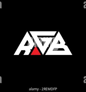 RGB triangle letter logo design with triangle shape. RGB triangle logo design monogram. RGB triangle vector logo template with red color. RGB triangul Stock Vector
