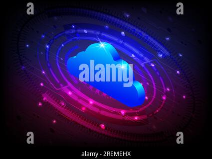 Abstract background cloudscape isometric cyberspace firewall connection server technology safety concepts graphic design futuristic vector illustration Stock Vector