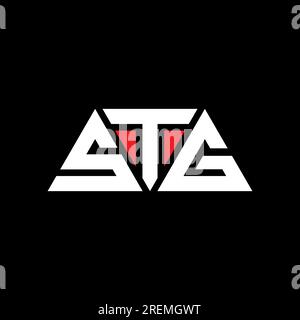 STG triangle letter logo design with triangle shape. STG triangle logo design monogram. STG triangle vector logo template with red color. STG triangul Stock Vector