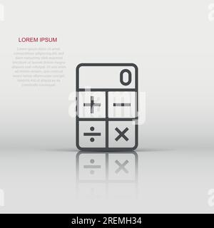 Calculator icon in flat style. Calculate vector illustration on white isolated background. Calculation business concept. Stock Vector