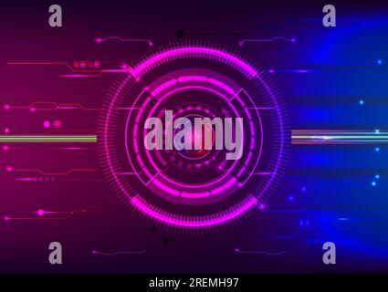 Circuit board setting mechanical radar power electricity technology science connection abstract background graphic design vector illustration. Stock Vector