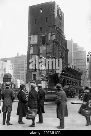 New York, New York:   December 9, 1925 Historic old Madison Square Garden is being demolished to make way for the march of progress. Few New Yorkers can pass by without having many pleasant memories revived. Stock Photo