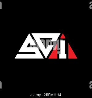 SCI triangle letter logo design with triangle shape. SCI triangle logo design monogram. SCI triangle vector logo template with red color. SCI triangul Stock Vector