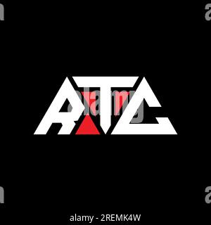 RTC triangle letter logo design with triangle shape. RTC triangle logo design monogram. RTC triangle vector logo template with red color. RTC triangul Stock Vector