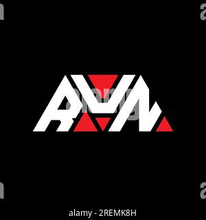 RUN triangle letter logo design with triangle shape. RUN triangle logo design monogram. RUN triangle vector logo template with red color. RUN triangul Stock Vector