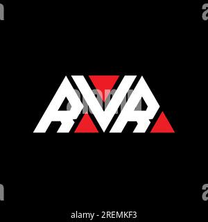 RVR triangle letter logo design with triangle shape. RVR triangle logo design monogram. RVR triangle vector logo template with red color. RVR triangul Stock Vector