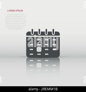 Calendar icon in flat style. Agenda vector illustration on white isolated background. Schedule planner business concept. Stock Vector