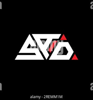 SAD triangle letter logo design with triangle shape. SAD triangle logo design monogram. SAD triangle vector logo template with red color. SAD triangul Stock Vector