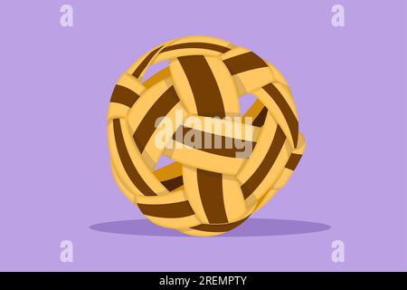 Graphic flat design drawing of sepak takraw ball or rattan ball logo ...
