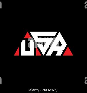 USR triangle letter logo design with triangle shape. USR triangle logo design monogram. USR triangle vector logo template with red color. USR triangul Stock Vector