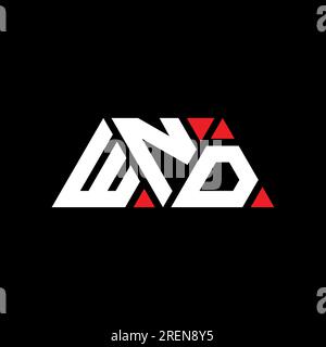 WND triangle letter logo design with triangle shape. WND triangle logo design monogram. WND triangle vector logo template with red color. WND triangul Stock Vector