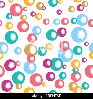 Seamless bubbles pattern. Colorful vector background. Suitable for wallpaper, web design, wrapping, textile. Stock Vector