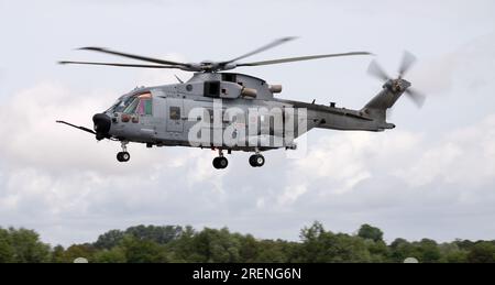 Aeronautica Militaire Leonardo HH-101A Caesar Helicopter, arrives at the Royal International Air Tattoo 2023 Stock Photo