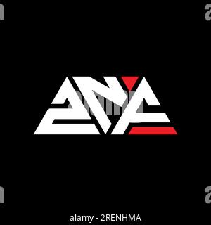 ZNF triangle letter logo design with triangle shape. ZNF triangle logo design monogram. ZNF triangle vector logo template with red color. ZNF triangul Stock Vector