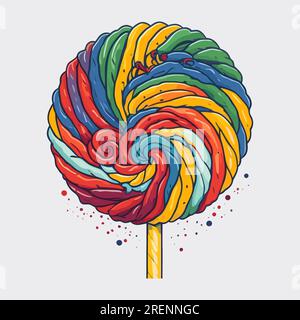 rainbow lollipops vector
