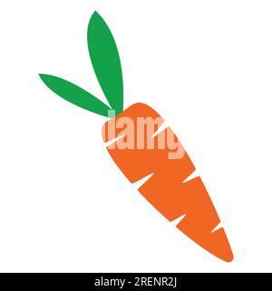 DRAWING OF A CARROT, WITH GREEN LEAVES Stock Vector