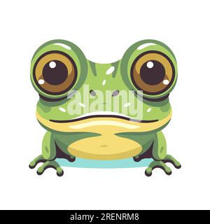 Frog head logo design. Abstract drawing frog face. Cute frog face ...