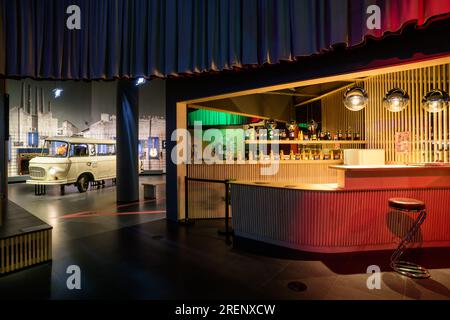 Budapest, Stadtwäldchen Varosliget, Haus der Ungarischen Musik, Ausstellung // Budapest, Varosliget, Hungarian House of Music, Zene Háza Stock Photo