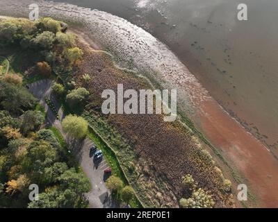 Aerial Drone view over Chew Valley Lake, United Kingdom`s fifth-largest ...