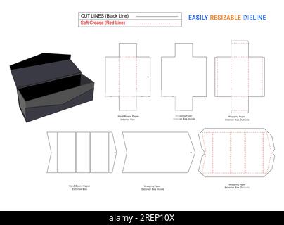 Custom product display box packaging dieline template and 3D box design ...