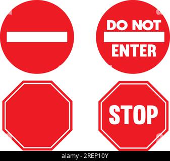 do not enter sign and stop Stock Vector