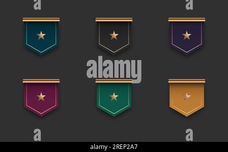 luxurious military style pennant badges. Vector illustration Stock Vector