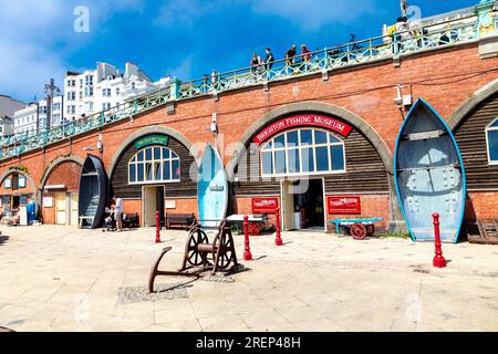 Exterior of Brighton Fishing Museum in the Kings Road Arches, Brighton, England Stock Photo