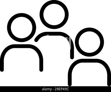 Linear icon of people group as a clients or users concept Stock Vector