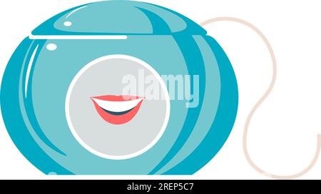 Dental floss in package, oral care and treatment Stock Vector