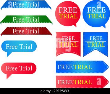 Free Trial Badge Sticker Icon Label Design Vector Stock Vector