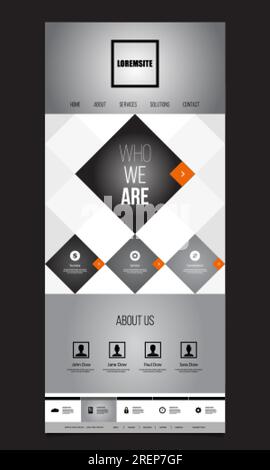 One Page Website Template with Unique Design - Mosaics Stock Vector