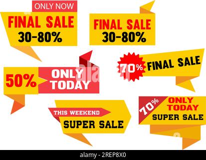 Final sale banners set, special offer. Isolated Vector illustration. Stock Vector